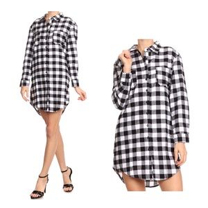 Wallflower collared plaid button up dress